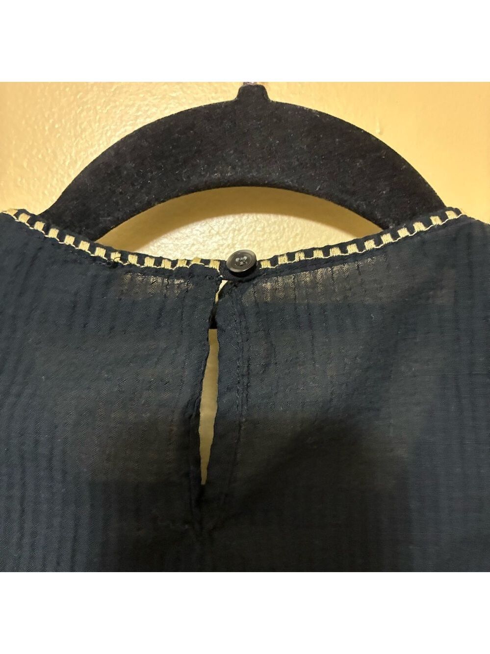 Madewell Sleeveless Boho Blouse Women’s XS Black Textured Top - Picture 6 of 8